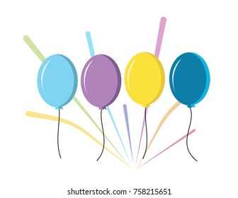 New Year vector balloons