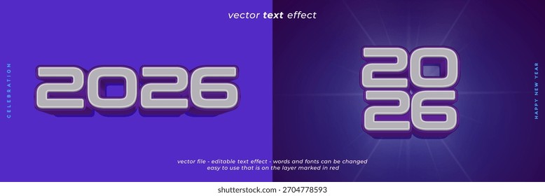 New year vector banner celebration with 2026 text effect