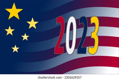 New year vector design with american flag.