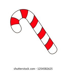 New year vector design. Christmas candy cane. Icon for web.