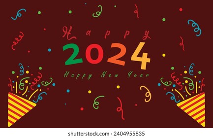 Diseño vectorial de Año Nuevo, feliz año nuevo
