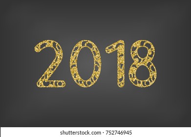 New Year, vector design rugged 2018 text on a white background.