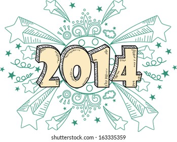  New year  vector doodle