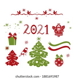 New year vector elements. Set