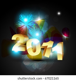 ilustración artística vectorial de oro de año nuevo