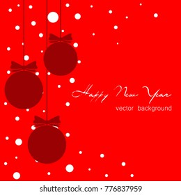 New Year vector greeting card, holiday background, Christmas balls, snowflakes, Christmas, abstract background