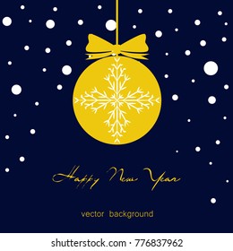 New Year vector greeting card, holiday background, Christmas balls, snowflakes, Christmas, abstract background