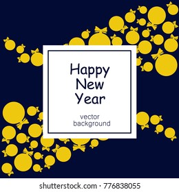 New Year vector greeting card, holiday background, Christmas balls, snowflakes, Christmas, abstract background
