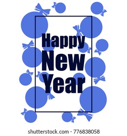 New Year vector greeting card, holiday background, Christmas balls, snowflakes, Christmas, abstract background