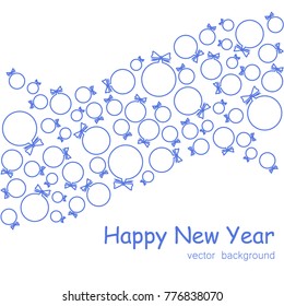 New Year vector greeting card, holiday background, Christmas balls, snowflakes, Christmas, abstract background