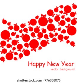 New Year vector greeting card, holiday background, Christmas balls, snowflakes, Christmas, abstract background