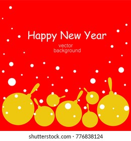 New Year vector greeting card, holiday background, Christmas balls, snowflakes, Christmas, abstract background