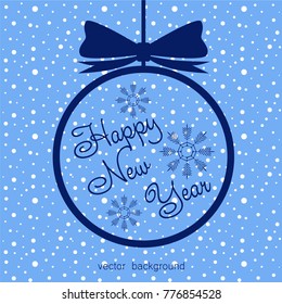 New Year vector greeting card, holiday background, Christmas balls, snowflakes, Christmas, abstract background