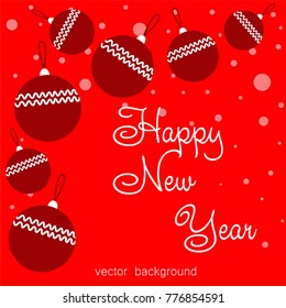 New Year vector greeting card, holiday background, Christmas balls, snowflakes, Christmas, abstract background