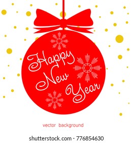 New Year vector greeting card, holiday background, Christmas balls, snowflakes, Christmas, abstract background
