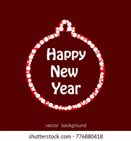 New Year vector greeting card, holiday background, Christmas balls, snowflakes, Christmas, abstract background