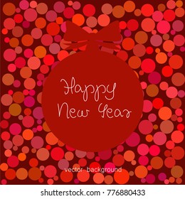New Year vector greeting card, holiday background, Christmas balls, snowflakes, Christmas, abstract background
