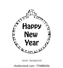 New Year vector greeting card, holiday background, Christmas balls, snowflakes, Christmas, abstract background