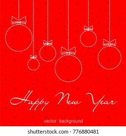 New Year vector greeting card, holiday background, Christmas balls, snowflakes, Christmas, abstract background