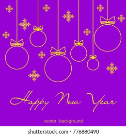 New Year vector greeting card, holiday background, Christmas balls, snowflakes, Christmas, abstract background