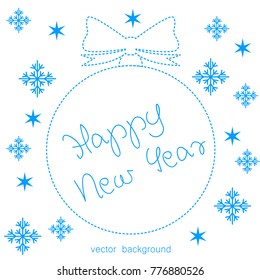 New Year vector greeting card, holiday background, Christmas balls, snowflakes, Christmas, abstract background