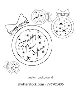 New Year vector greeting card, holiday background, Christmas balls, snowflakes, Christmas, abstract background