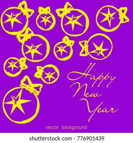 New Year vector greeting card, holiday background, Christmas balls, snowflakes, Christmas, abstract background