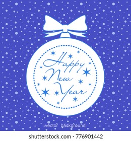 New Year vector greeting card, holiday background, Christmas balls, snowflakes, Christmas, abstract background