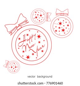New Year vector greeting card, holiday background, Christmas balls, snowflakes, Christmas, abstract background