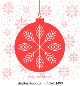 New Year vector greeting card, holiday background, Christmas balls, snowflakes, Christmas, abstract background