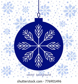 New Year vector greeting card, holiday background, Christmas balls, snowflakes, Christmas, abstract background
