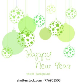 New Year vector greeting card, holiday background, Christmas balls, snowflakes, Christmas, abstract background