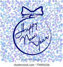 New Year vector greeting card, holiday background, Christmas balls, snowflakes, Christmas, abstract background