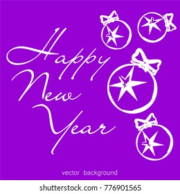 New Year vector greeting card, holiday background, Christmas balls, snowflakes, Christmas, abstract background
