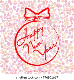 New Year vector greeting card, holiday background, Christmas balls, snowflakes, Christmas, abstract background