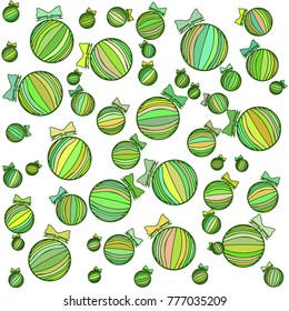 New Year vector greeting card, holiday background, Christmas balls, snowflakes, Christmas, abstract background