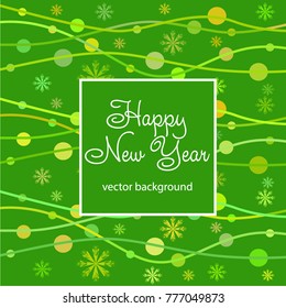 New Year vector greeting card, holiday background, Christmas balls, snowflakes, Christmas, abstract background