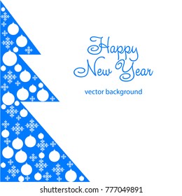 New Year vector greeting card, holiday background, Christmas balls, snowflakes, Christmas, abstract background