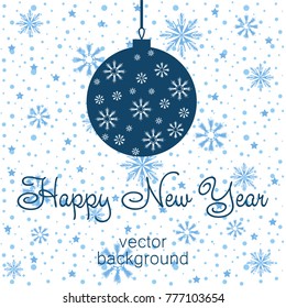 New Year vector greeting card, holiday background, Christmas balls, snowflakes, Christmas, abstract background