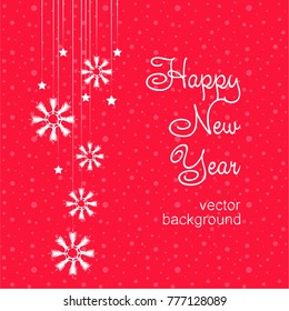 New Year vector greeting card, holiday background, Christmas balls, snowflakes, stars, lines, Christmas, abstract background