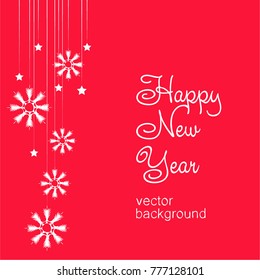 New Year vector greeting card, holiday background, Christmas balls, snowflakes, stars, lines, Christmas, abstract background