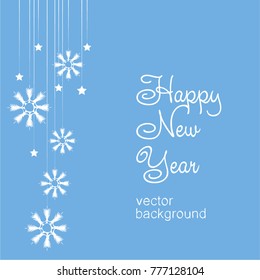 New Year vector greeting card, holiday background, Christmas balls, snowflakes, stars, lines, Christmas, abstract background