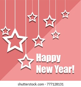 New Year vector greeting card, holiday background, Christmas balls, snowflakes, stars, lines, Christmas, abstract background