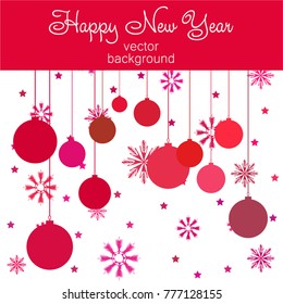 New Year vector greeting card, holiday background, Christmas balls, snowflakes, stars, lines, Christmas, abstract background New Year vector greeting card, holiday background, Christmas balls, snowflakes, stars, lines, Christmas, abstract background