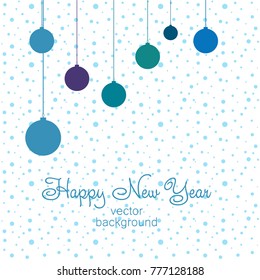 New Year vector greeting card, holiday background, Christmas balls, snowflakes, stars, lines, Christmas, abstract background