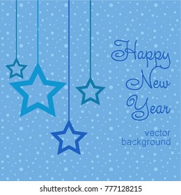 New Year vector greeting card, holiday background, Christmas balls, snowflakes, stars, lines, Christmas, abstract background