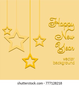 New Year vector greeting card, holiday background, Christmas balls, snowflakes, stars, lines, Christmas, abstract background