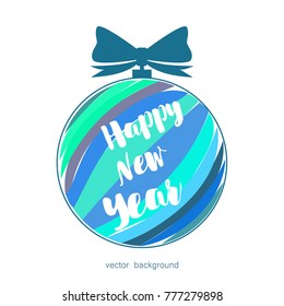 New Year vector greeting card, holiday background, Christmas balls, snowflakes, lines, Christmas, abstract background
