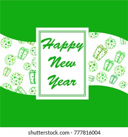 New Year vector greeting card, gifts, festive background, snowflakes, lines, Christmas, abstract background