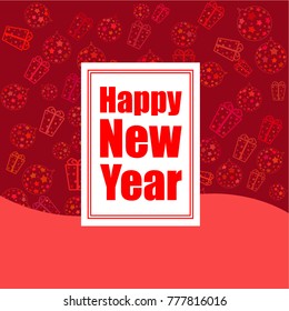 New Year vector greeting card, gifts, festive background, snowflakes, lines, Christmas, abstract background